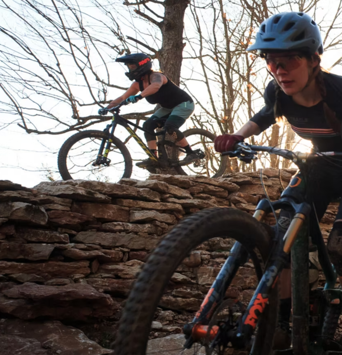 Mountain biking at Lake Leatherwood in Eureka Springs Arkansas